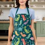Tablier Tyrannosaurus Rex Dinosaur Motif coloré<br><div class="desc">Tyrannosaurus coloré mignon Rex Dinosaur Motif Apron</div>