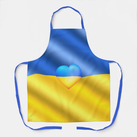 Tablier Ukraine Drapeau Apron Liberté Coeur Ukrainien Cade (Recto)