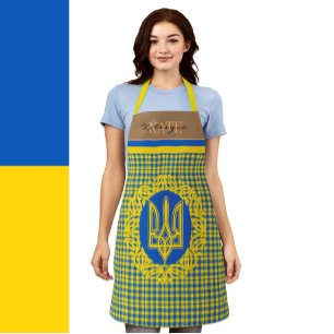 Tablier Ukraine, drapeau ukrainien, monogramme try