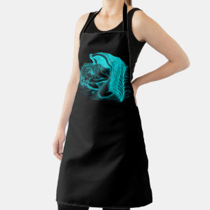 Tablier Un Angel endormi, Noir et Vert Design