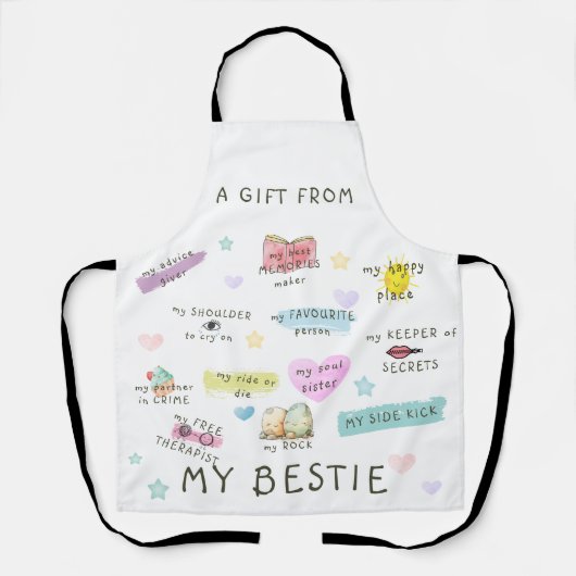 Tablier Un cadeau de ma bestie (Recto)