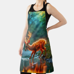 Tablier Un cerf de cerf mignon brille une faune lumineuse