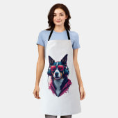 Tablier Un chien Habu portant lunettes de soleil et casque (Porté)