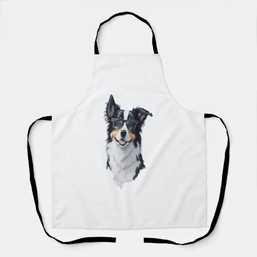 Tablier Un chien mignon Bordure Collie (Recto)