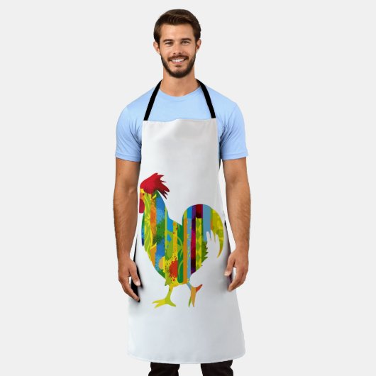 Tablier Un coq coloré (Porté)