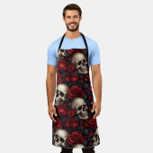Tablier Un crâne et une série Rose 10 (Porté)