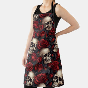 Tablier Un crâne et une série Rose 10
