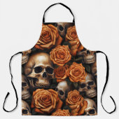 Tablier Un crâne et une série Rose 9 (Recto)