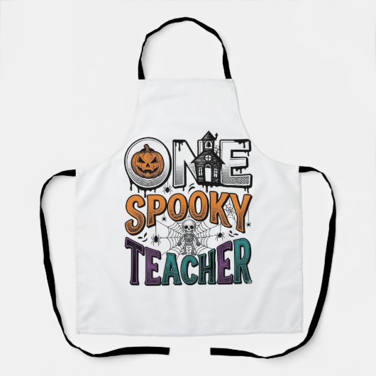 Tablier Un design vectoriel Halloween d'un professeur effr (Recto)