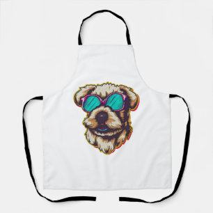 TABLIER UN DORABLE D O G AVEC DES LUNETTES SOLEIL