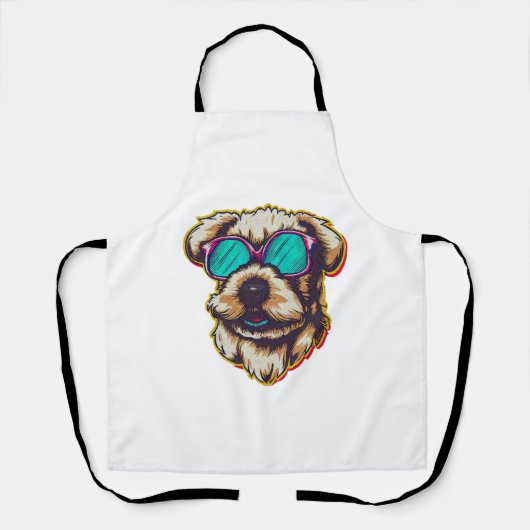 TABLIER UN DORABLE D O G AVEC DES LUNETTES SOLEIL (Recto)