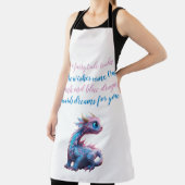 Tablier Un dragon rose et bleu vous garde des rêves (Insitu)