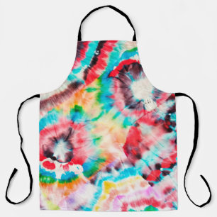 Tablier Un Grunge Dur Rouge. Motif de Shibori. Arbre à pin