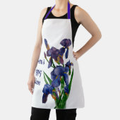 Tablier Un Iris Apron violet avec nom et message (Insitu)