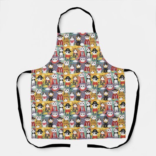 Tablier Un mignon chat sans couture motif (Recto)