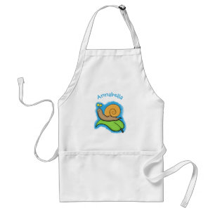 Tablier Un mignon escargot heureux sur une illustration d'