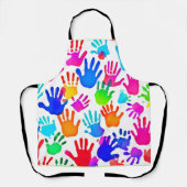 Tablier Un monde de mains en couleur (Recto)