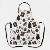 Tablier Un Motif de Noël noir et blanc (Recto)