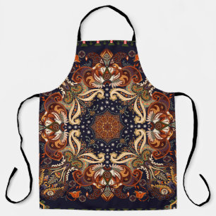 Tablier Un ornement sans couture indien. Patch symétrique 