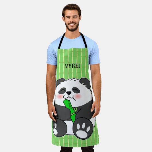 Tablier Un Panda Bébé Mignonne Mangeant Stalk Bambou (Porté)
