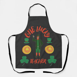 Tablier Un professeur chanceux irish st.patrick jour T-Shi