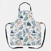 Tablier Un renne d'aquarelle dans la forêt Noël (Recto)