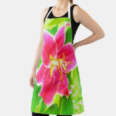 Tablier Un stargazer rose assez profond Lily sur Lime Gree (Insitu)