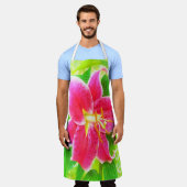 Tablier Un stargazer rose assez profond Lily sur Lime Gree (Porté)