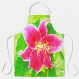 Tablier Un stargazer rose assez profond Lily sur Lime Gree
