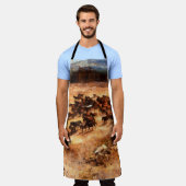 Tablier Un troupeau de chevaux sauvages en course. Travail (Porté)