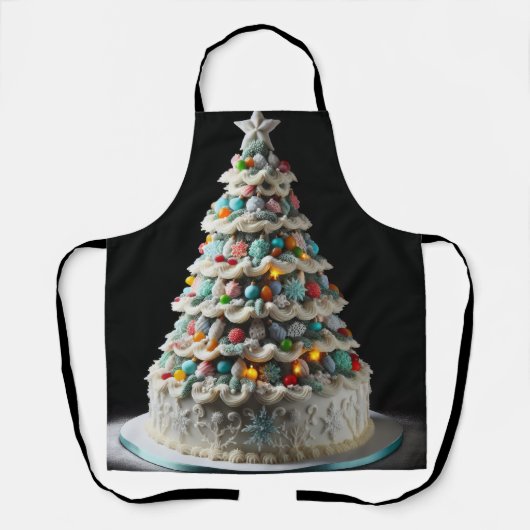 Tablier Une douce fête Le gâteau de Noël (Recto)