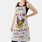 Tablier Une fille qui aime les poulets, le chocolat et la  (Insitu)