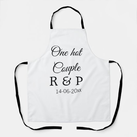 Tablier Une lettre initiale de nom de couple chaud date te (Recto)