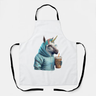 Tablier Une licorne avec un sweat - shirt à capuche boit u