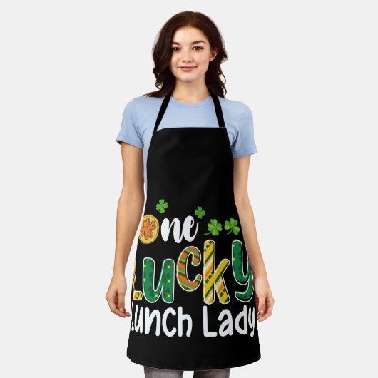 Tablier Une Lucky Lunch Lady School St Patrick's Day (Porté)