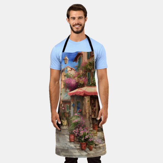 Tablier Une scène de rue italienne Ephemera Design Series  (Porté)
