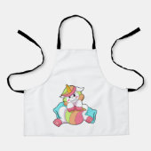 Tablier Unicorn shy with Pillow (Recto)
