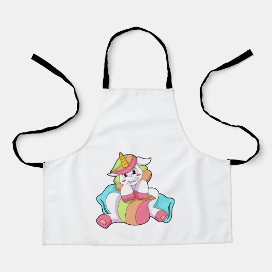 Tablier Unicorn shy with Pillow (Recto)
