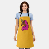 Tablier Unicorne Afro Rose Chaud (Porté)