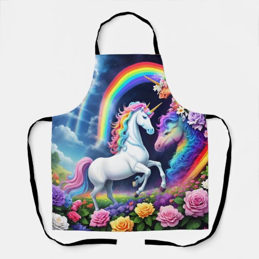 Tablier Unicorne arc-en-ciel une (Recto)