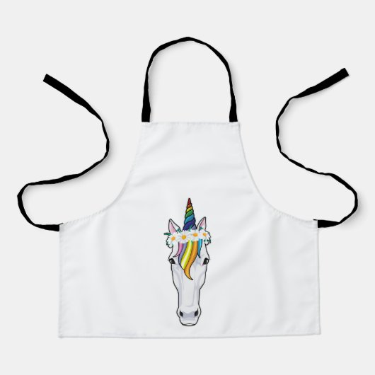 Tablier Unicorne aux fleurs (Recto)