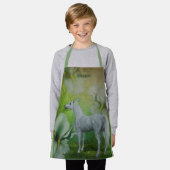 Tablier Unicorne Avec Fleurs D'Imaginaire Personnalisée (Porté)