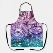 Tablier Unicorne Boules Disco Glam #2 #retro #wall #art (Recto)