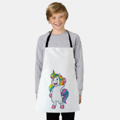 Tablier Unicorne comme coiffeur avec aérosol (Porté)