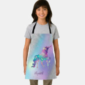 Tablier Unicorne, Étoiles, Parties scintillant Argent Boke (Insitu)