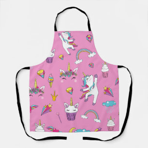 Tablier Unicorne Fan Club motif rose