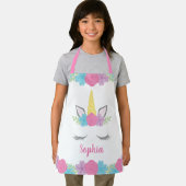 Tablier Unicorne florale Visage personnalisé enfants (Insitu)