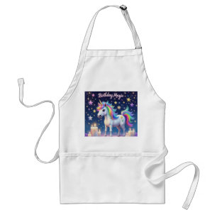 Tablier Unicorne lunaire avec arc en ciel Anniversaire Mag