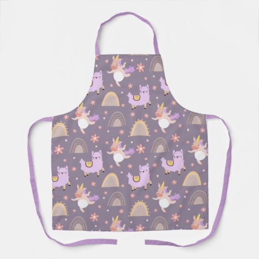 Tablier Unicornes Et Llamas (Recto)
