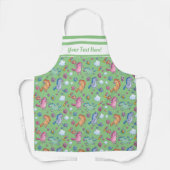 Tablier Unicornes lunaires et jolies fleurs lumineuses (Recto)